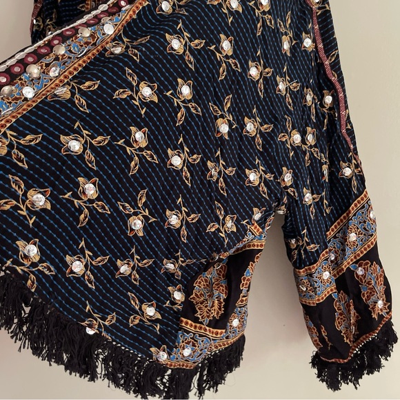Free People Ray Of Light Embellished Fringe Trim Jacket - Picture 4 of 6